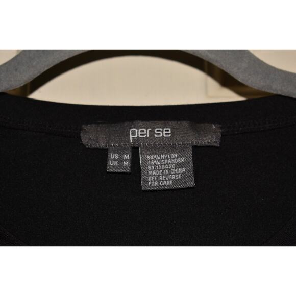 PER SE BY CARLISLE $98 Long Sleeve Crew Neck Nylon Shirt Black Medium - Picture 3 of 3